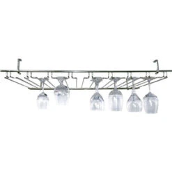 8-Channel Overhead Glass Rack - Chrome