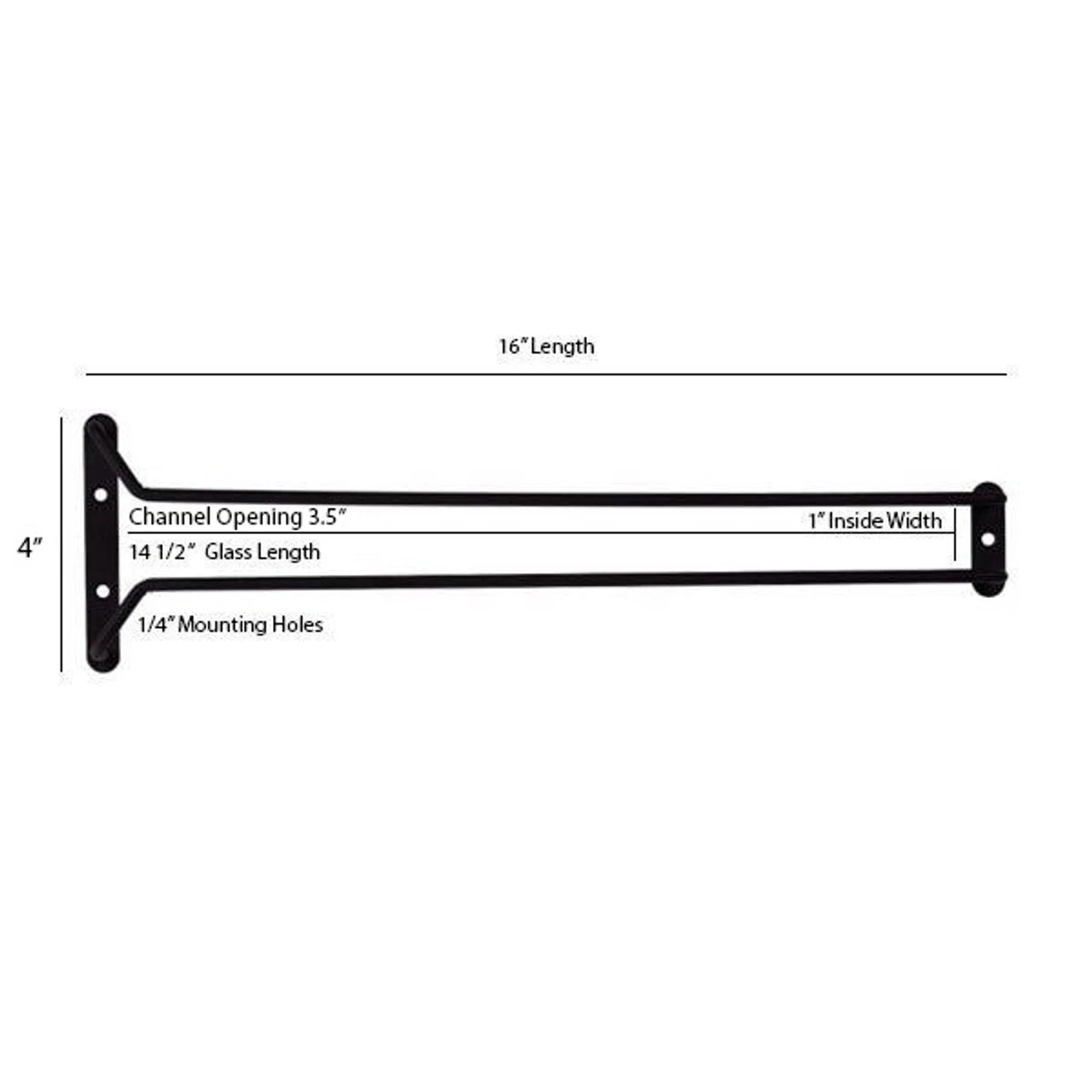 Glass Hanger Rack - Oil Rubbed Bronze - 16"L 5 Glass Hanger Rack - Oil Rubbed Bronze - 16"L - Image 3