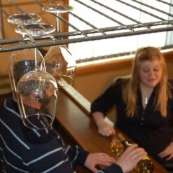 8-Channel Overhead Glass Rack - Chrome -Bar Supplies glassracks b2 1 62085.1590770619