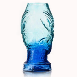 Head Hunter Blue Lagoon Handcrafted Mold Blown Glass Tiki Mug - 20 Oz -Bar Supplies head bl lg head hunter blue lagoon tiki glass0010 01497.1590770770