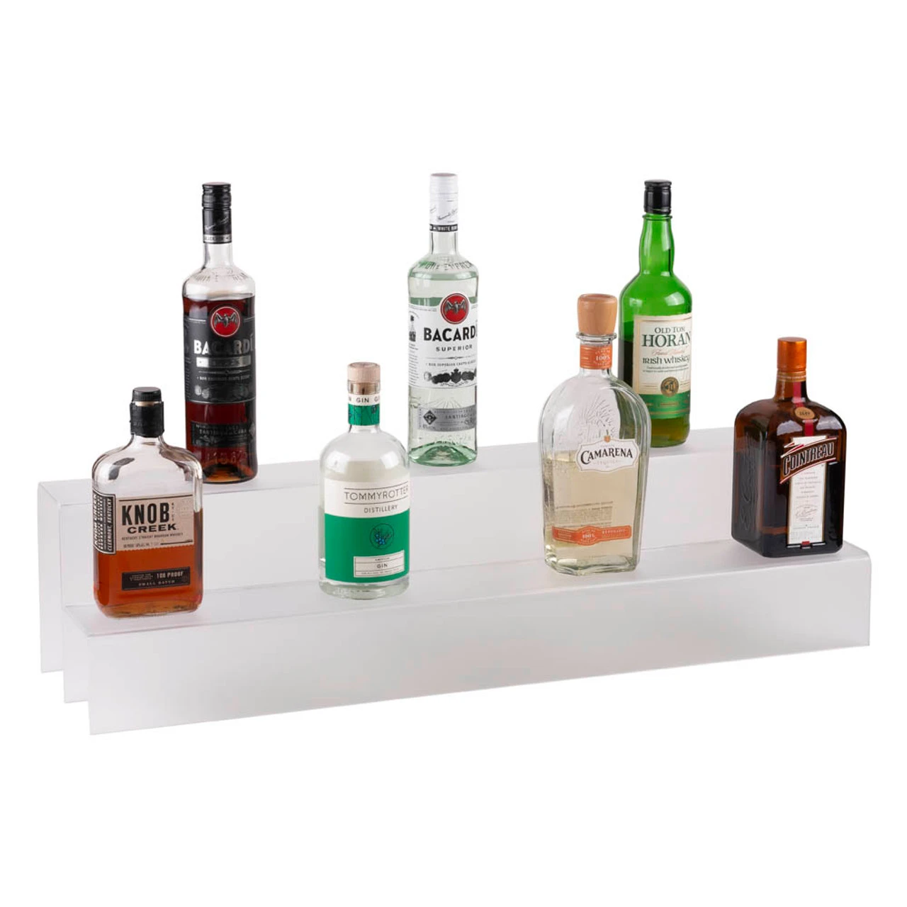 34-inch 2 Tier Liquor Bottle Shelf - Translucent 3 34-inch 2 Tier Liquor Bottle Shelf - Translucent