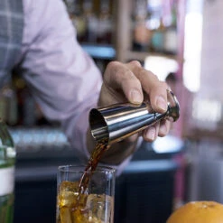 Crafthouse By Fortessa Footed Stainless Steel Cocktail Jigger - 2 Oz -Bar Supplies kegworks fortessa lifestyles 6 27185.1590769841