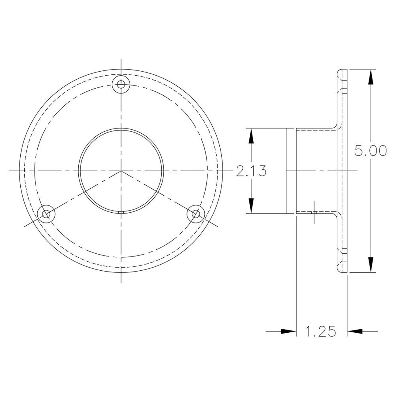 5" Heavy Duty Floor / Ceiling Flange - Polished Stainless Steel - 2" OD 7 5" Heavy Duty Floor / Ceiling Flange - Polished Stainless Steel - 2" OD - Image 5