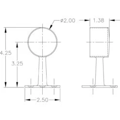 Center Post End Cap - Polished Brass - 2" OD -Bar Supplies kw center post end cap 2 o.d. 33883.1598456229