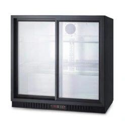 Summit Glass Door Beverage Center - 36" Wide - Black -Bar Supplies large SCR700 Angle 52881.1642006106
