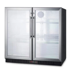 Summit Glass Door Beverage Center - 36" Wide - Stainless Steel -Bar Supplies large SCR7012D Angle 47430.1642005798