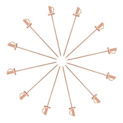 Barfly® Sword Cocktail Garnish Picks - Copper Plated Stainless Steel - Pack Of 12