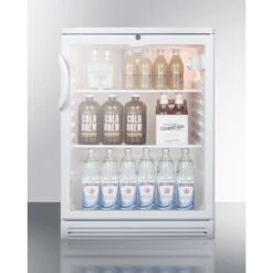 Summit Glass Door Built-In Under Counter Refrigerator - 5.5 Cu. Ft. - White