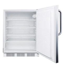 Summit Commercial Refrigerator - 5.5 Cu. Ft. - White With Stainless Steel Door -Bar Supplies medium ff7sstb open 56291.1590770449