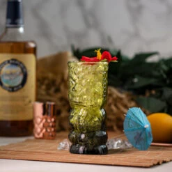 O.G. Jungle Fog Handcrafted Mold Blown Glass Tiki Mug - 13 Oz -Bar Supplies og jun fog jungle fog tiki glass 100 11234.1590771572