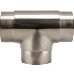 Flush Tee Hand Rail Fitting - Brushed Stainless Steel - 2" OD -Bar Supplies s962 2 brushed steel arm fitting b3 1 11976.1590772065