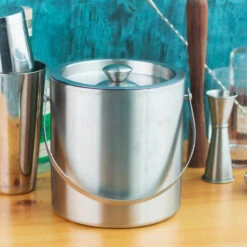 Behind The Bar® Stainless Steel Double Walled Ice Bucket - 3 Quarts -Bar Supplies shi 3qt behind the bar stainless steel double walled ice bucket 3 13790.1590772303