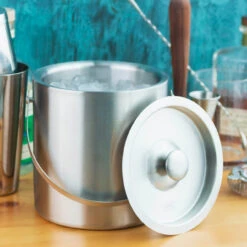 Behind The Bar® Stainless Steel Double Walled Ice Bucket - 3 Quarts -Bar Supplies shi 3qt behind the bar stainless steel double walled ice bucket 4 74499.1590772303