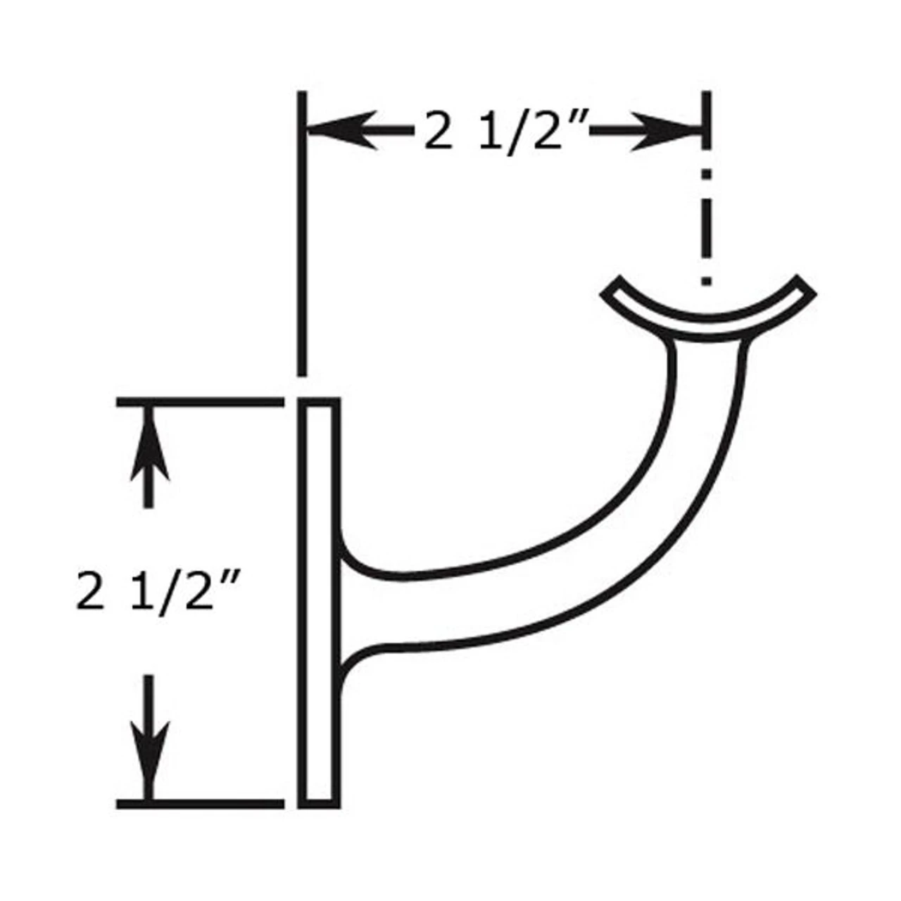 Handrail Bracket - Brushed Stainless Steel - 1.5" OD 4 Handrail Bracket - Brushed Stainless Steel - 1.5" OD - Image 2