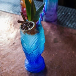Head Hunter Blue Lagoon Handcrafted Mold Blown Glass Tiki Mug - 20 Oz -Bar Supplies tiki glasses 414 81143.1590770770