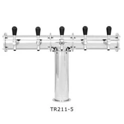 Terra Draft Beer Tower - Stainless Steel - 3 3/16" Column - Glycol Cooled - 2 To 8 Faucets