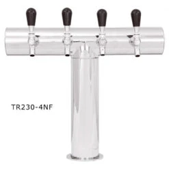 Terra Draft Beer Tower - No Flange - Stainless Steel - 3 3/16" Column - Glycol Cooled - 3 To 6 Faucets