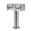 "T" Style Pedestal Draft Beer Tower - Stainless Steel - 3" Column - Air Cooled - 2 Faucets