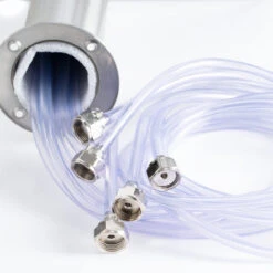 "T" Style Pedestal Draft Beer Tower - Stainless Steel - 3" Column - Air Cooled - 5 Faucets -Bar Supplies tt5cr stainless steel 5 tap draft beer kegerator t tower 0034 78262.1590772567