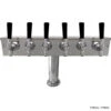 "T" Style Pedestal Draft Beer Tower - Stainless Steel - 4" Column - Glycol Cooled - 4 To 8 Faucets