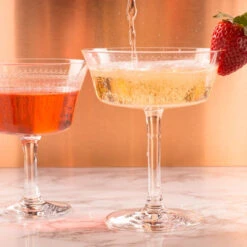 Urban Bar 1920 Prohibition Etched Crystal Retro Fizzio Glasses - 8.79 Oz - Set Of 4 -Bar Supplies ub3006 retro 1920 fizzio glass 3 55146.1590772608