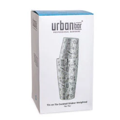 Urban Bar Tiki Pattern Weighted Tall & Short Boston Shaker Tin Set - Stainless Steel -Bar Supplies ub3539 ub3543 urban bar tiki pattern weighted tall short boston shaker tin set stainless steel 6 35827.1590772620