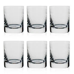 Urban Bar Etched Crystal 1910 Retro Shot Glasses - 2 Oz - Set Of 6