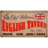 Old William's English Tavern Vintage Metal Bar Sign