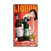 Vintage Liquor Pin-Up Girl Metal Bar Sign